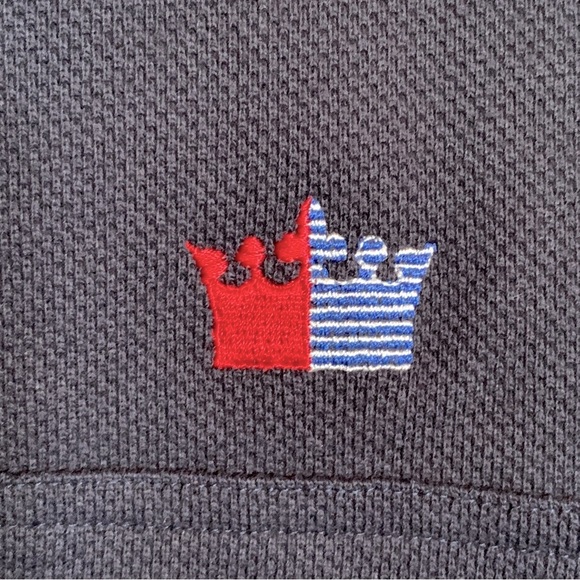 VINTAGE ASH CITY Men's Navy and Red Zip-Up Sweater with Crown Logo XL - Picture 3 of 5